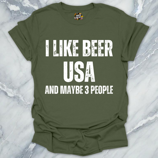 I Like Beer And USA  T-Shirt