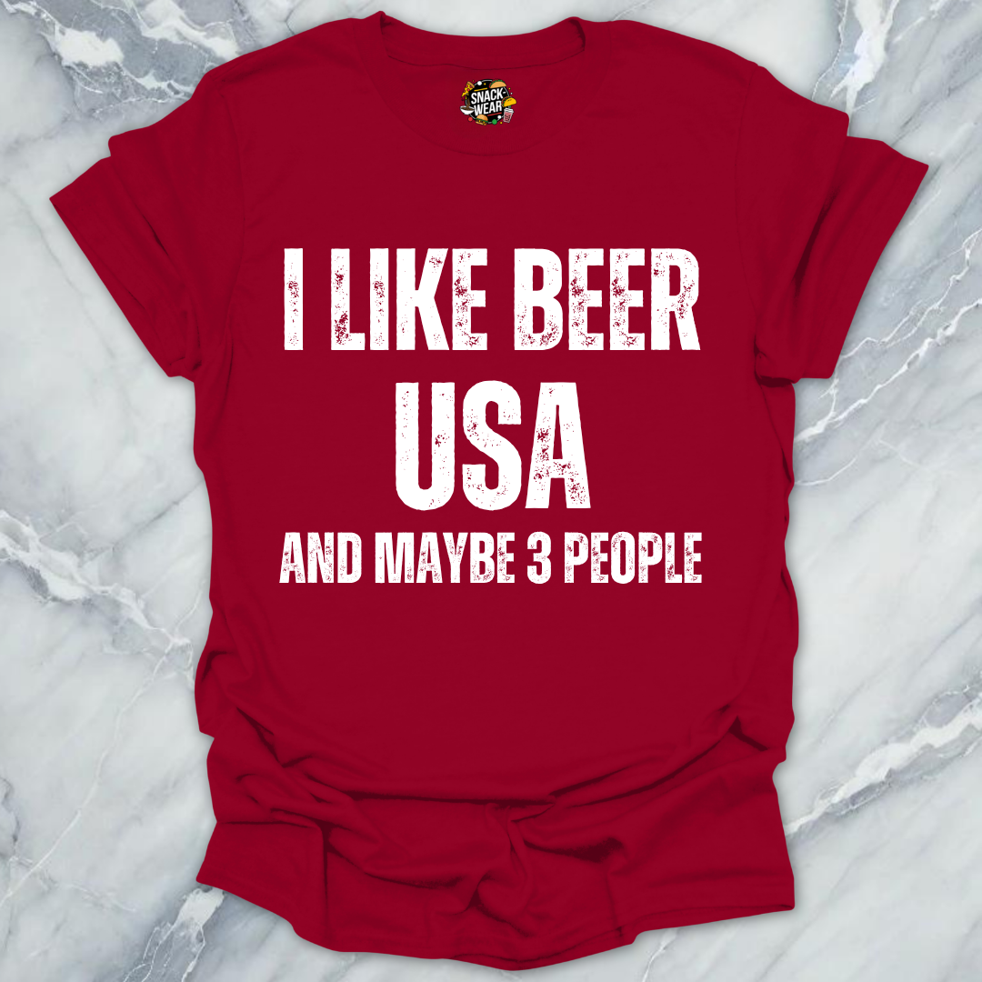 I Like Beer And USA  T-Shirt