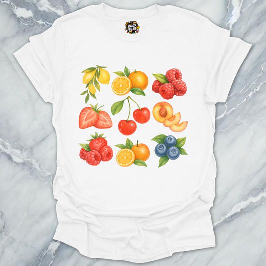Summer Fruit Watercolor Grid T-Shirt