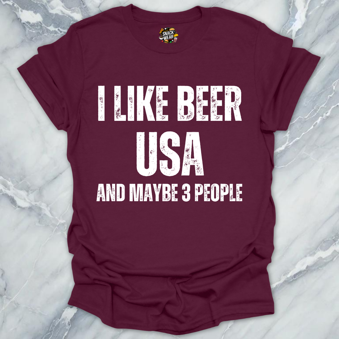 I Like Beer And USA  T-Shirt
