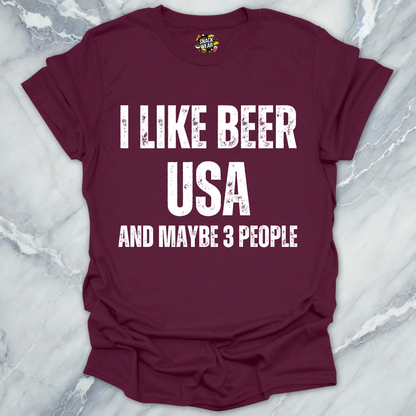 I Like Beer And USA  T-Shirt