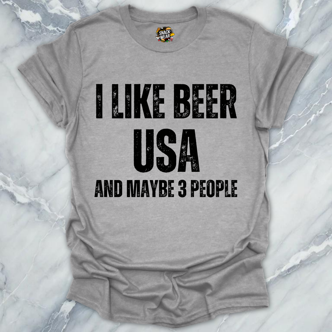 I Like Beer And USA  T-Shirt