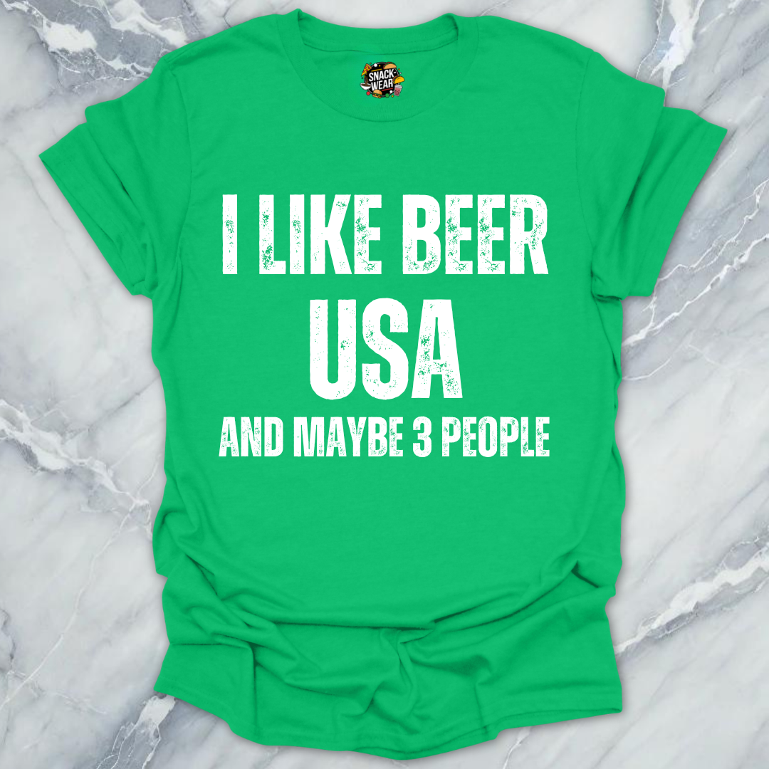I Like Beer And USA  T-Shirt