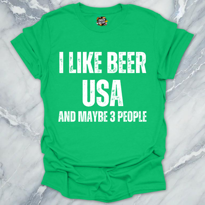 I Like Beer And USA  T-Shirt