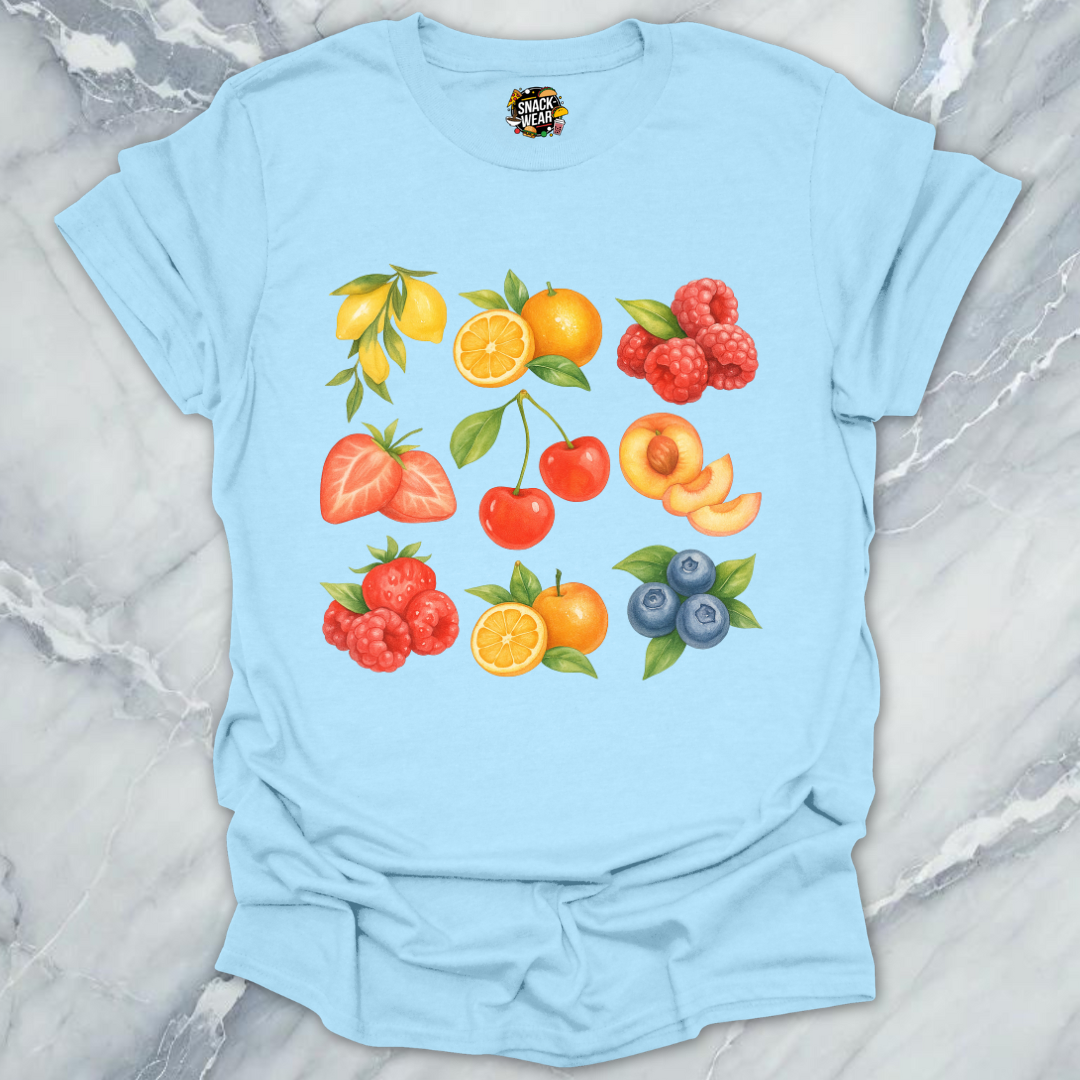 Summer Fruit Watercolor Grid T-Shirt