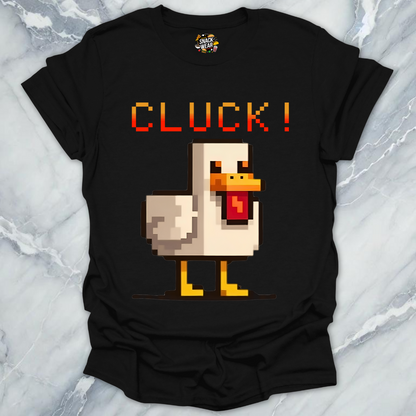Retro Gamer Pixel Duck CLUCK! T-Shirt