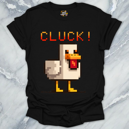 Retro Gamer Pixel Duck CLUCK! T-Shirt