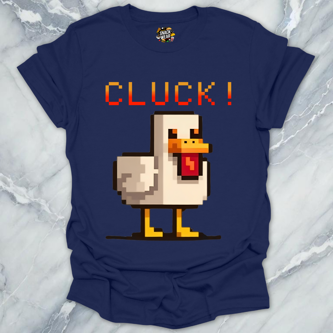 Retro Gamer Pixel Duck CLUCK! T-Shirt