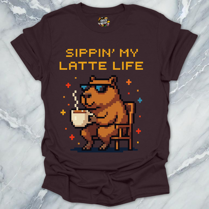 Pixel Capybara Coffee T-Shirt