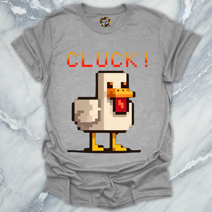 Retro Gamer Pixel Duck CLUCK! T-Shirt