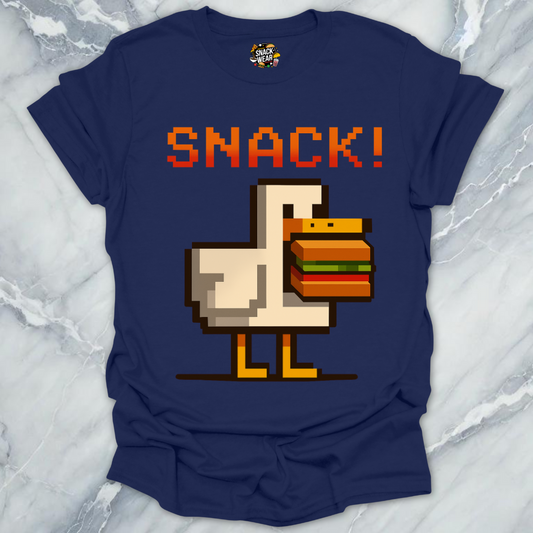 Retro Gamer Pixel Duck SNACK! T-Shirt