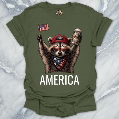 America Raccoon T-Shirt