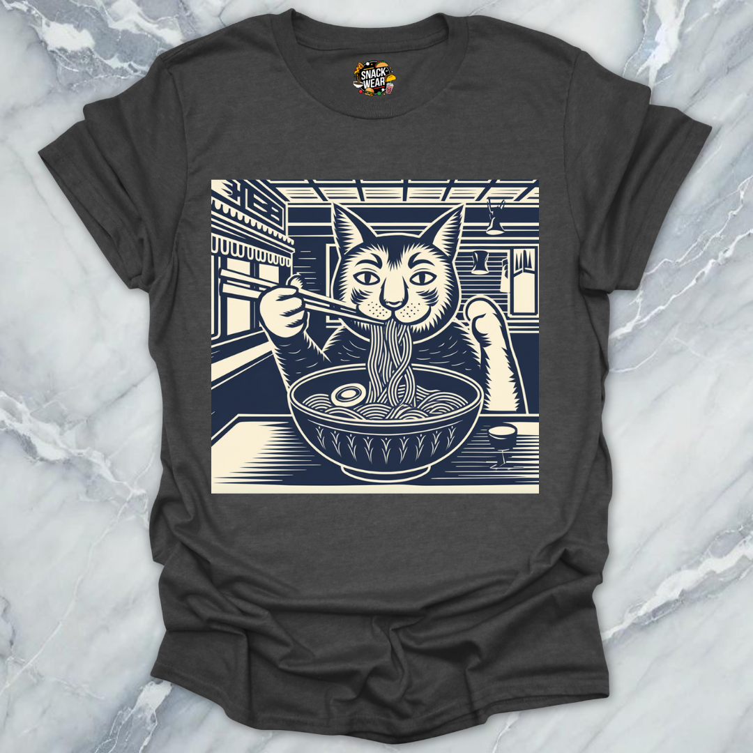 Ramen Cat – Traditional Japanese Ink Art Ramen Lover Tee T-Shirt