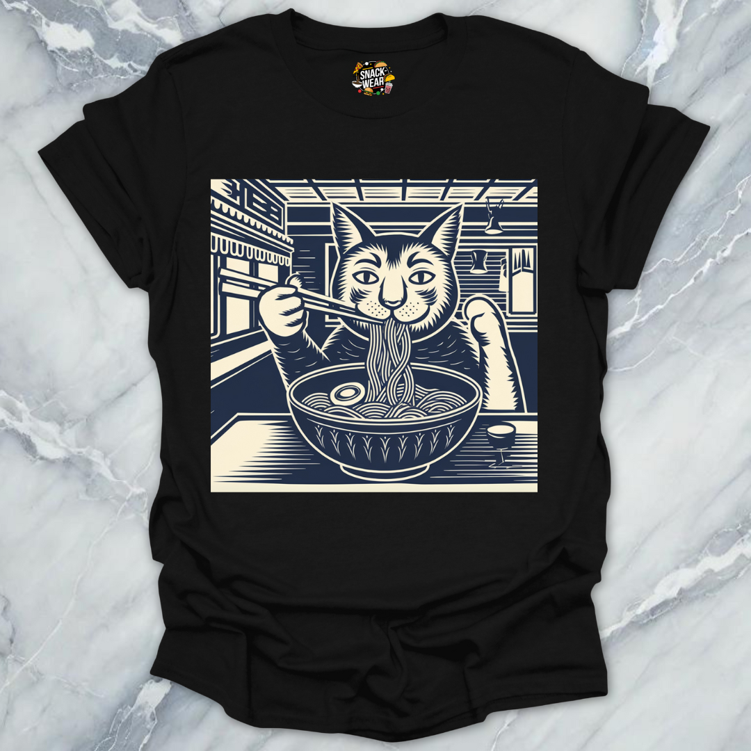 Ramen Cat – Traditional Japanese Ink Art Ramen Lover Tee T-Shirt
