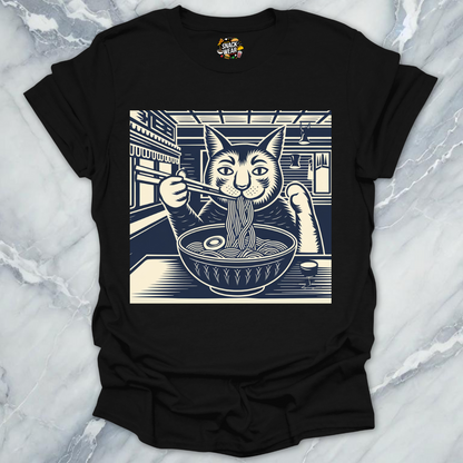 Ramen Cat – Traditional Japanese Ink Art Ramen Lover Tee T-Shirt