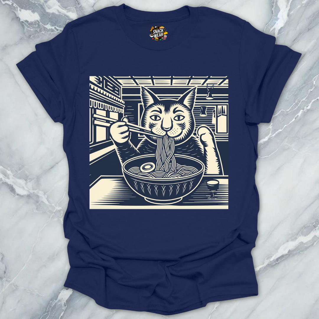 Ramen Cat – Traditional Japanese Ink Art Ramen Lover Tee T-Shirt