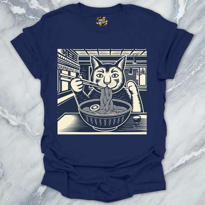 Ramen Cat – Traditional Japanese Ink Art Ramen Lover Tee T-Shirt