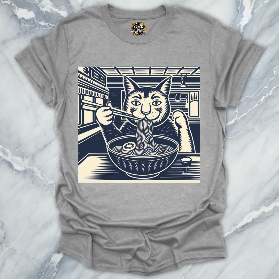 Ramen Cat – Traditional Japanese Ink Art Ramen Lover Tee T-Shirt