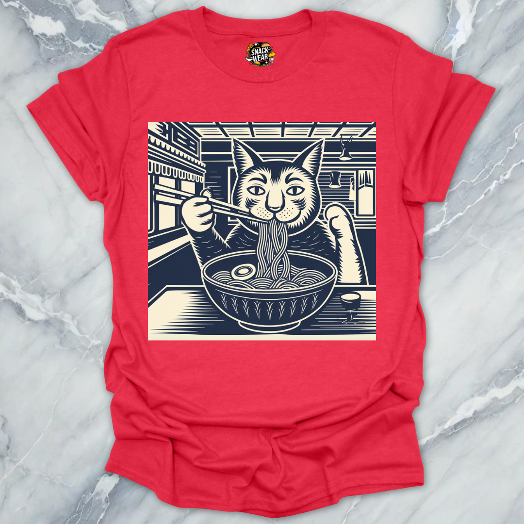 Ramen Cat – Traditional Japanese Ink Art Ramen Lover Tee T-Shirt