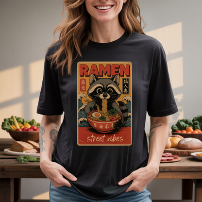 Ramen Raccoon Japanese Poster T-Shirt