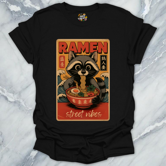 Ramen Raccoon Japanese Poster T-Shirt