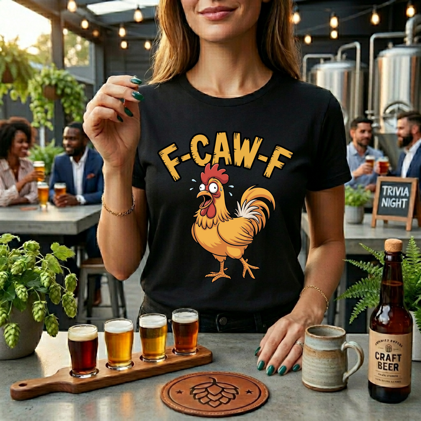 F-CAW-F Chicken Rooster T-Shirt