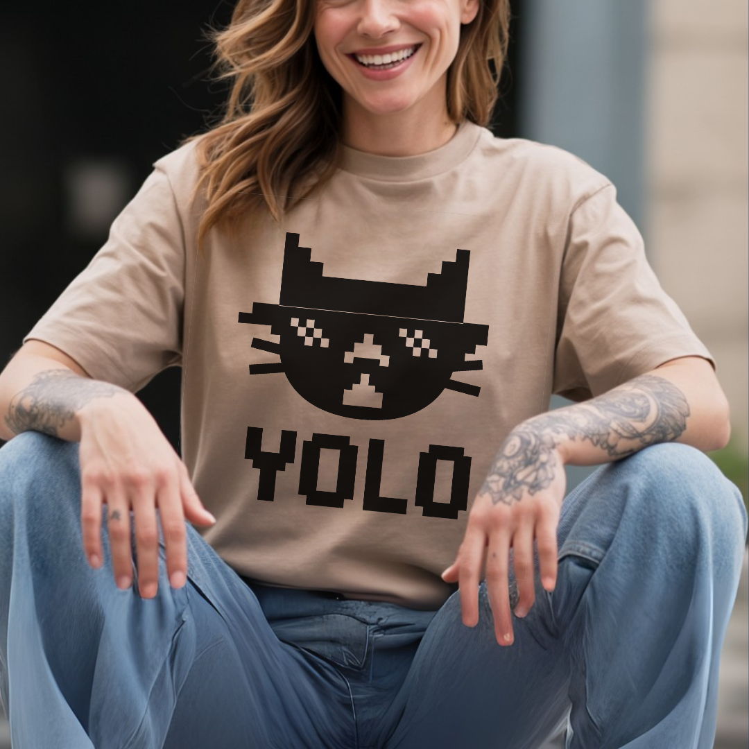 Monochrome YOLO Bites Cat