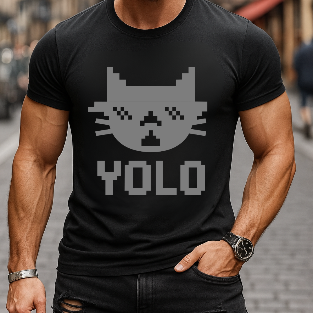 Monochrome YOLO Bites Cat