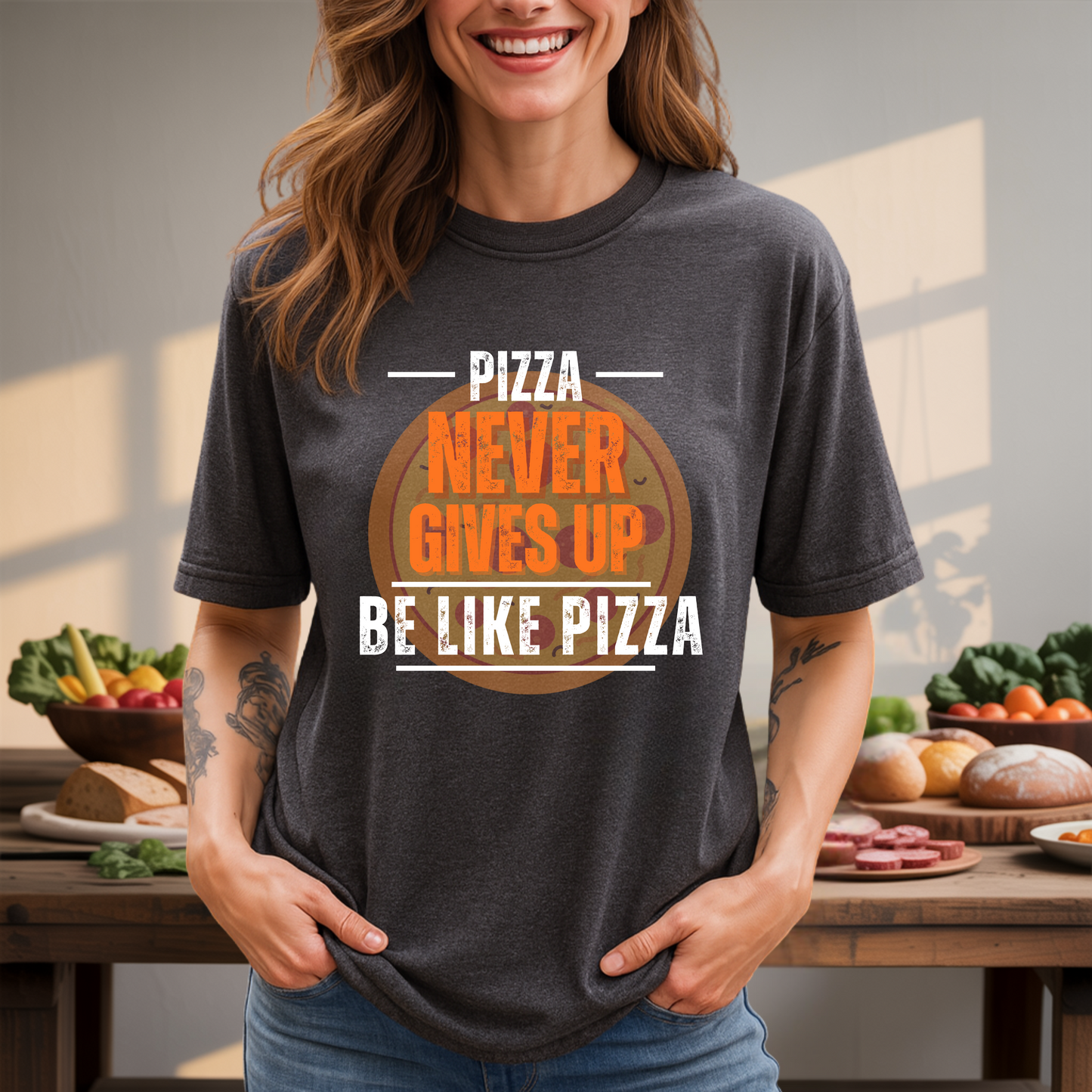 Pizza Never Gives Up T-Shirt