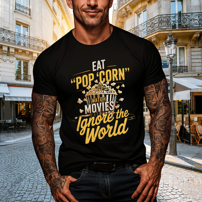 Popcorn, Movies, Ignore the World T-Shirt