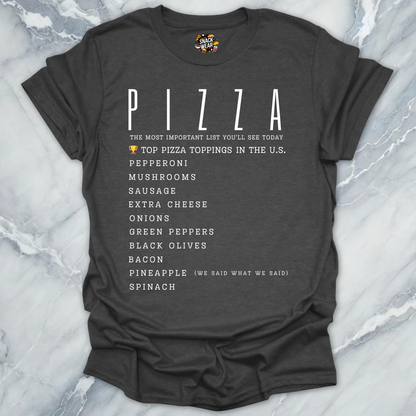 Top Pizza Toppings T-Shirt
