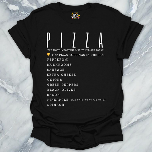 Top Pizza Toppings T-Shirt