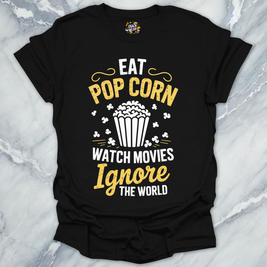 Popcorn & Peace Movie Night Mood T-Shirt