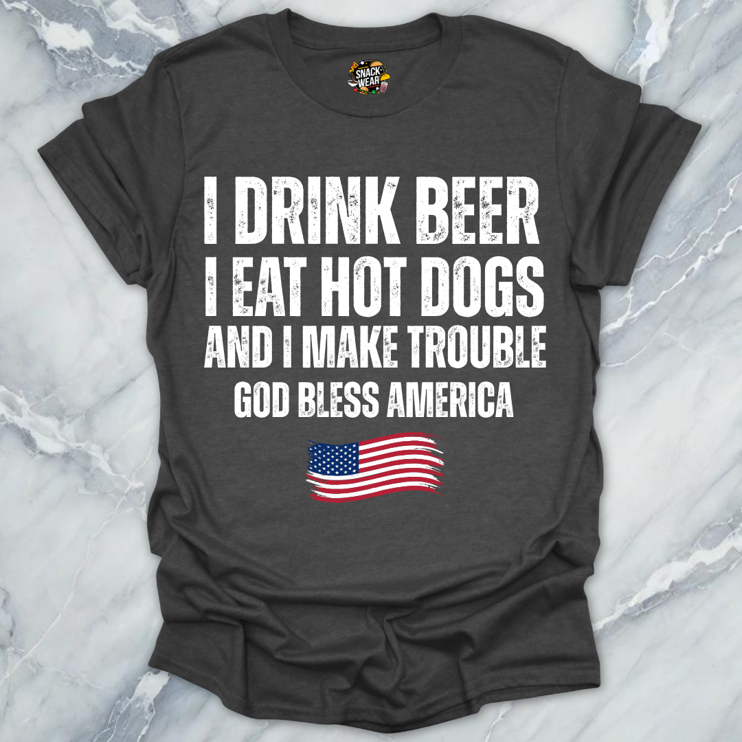 Beer Hot Dogs Trouble T-Shirt