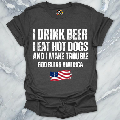 Beer Hot Dogs Trouble T-Shirt