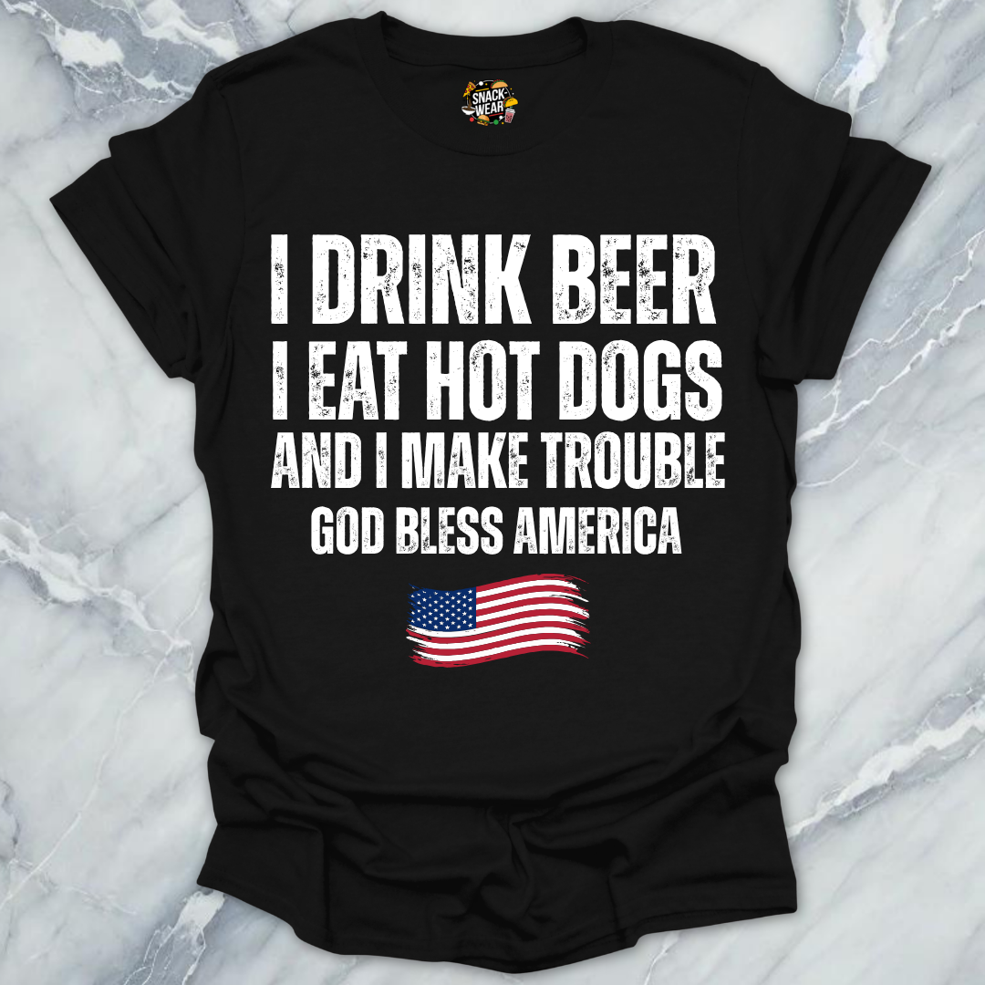 Beer Hot Dogs Trouble T-Shirt