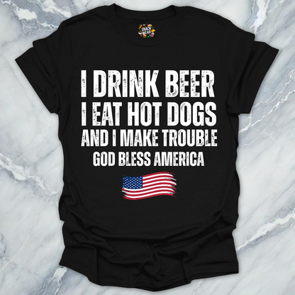 Beer Hot Dogs Trouble T-Shirt