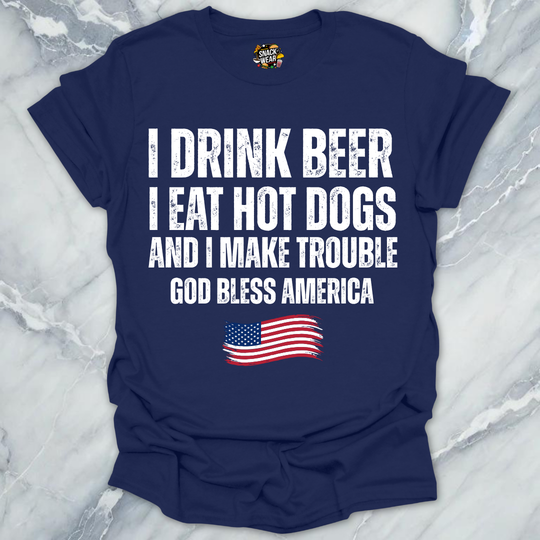 Beer Hot Dogs Trouble T-Shirt