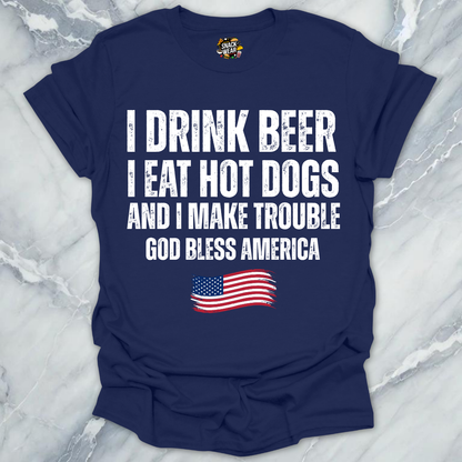 Beer Hot Dogs Trouble T-Shirt