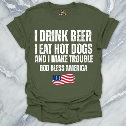 Beer Hot Dogs Trouble T-Shirt