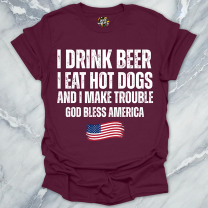 Beer Hot Dogs Trouble T-Shirt