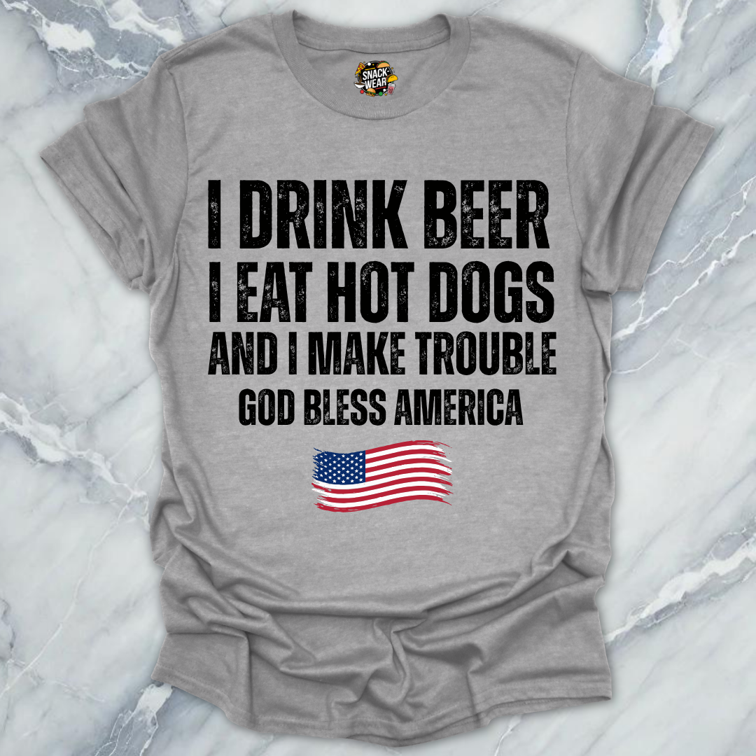Beer Hot Dogs Trouble T-Shirt