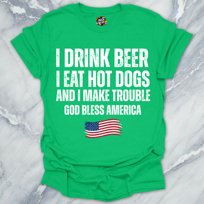 Beer Hot Dogs Trouble T-Shirt