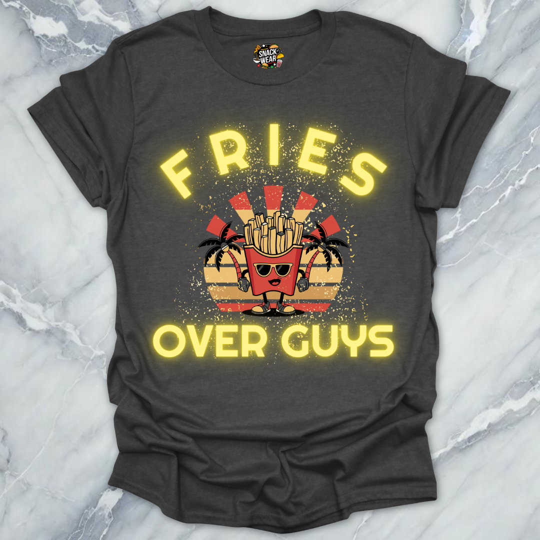 Fries Over Guys Retro Girl Power T-Shirt