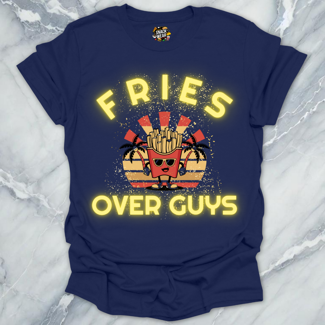 Fries Over Guys Retro Girl Power T-Shirt