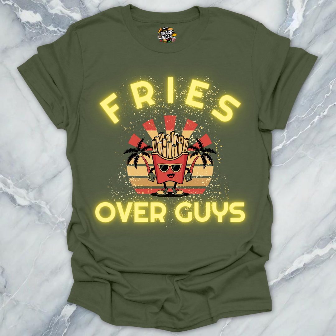 Fries Over Guys Retro Girl Power T-Shirt