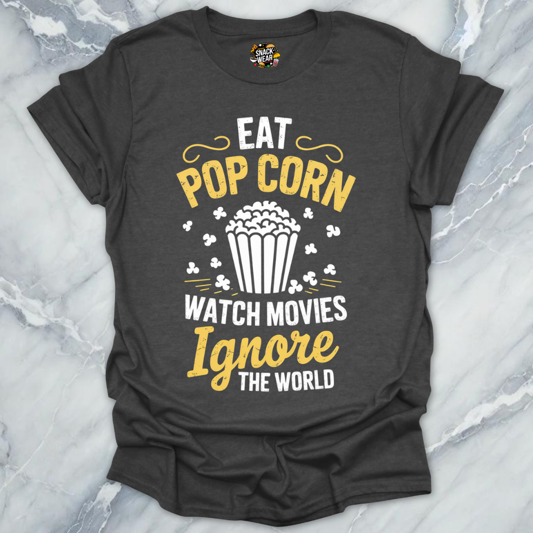 Popcorn & Peace Movie Night Mood T-Shirt