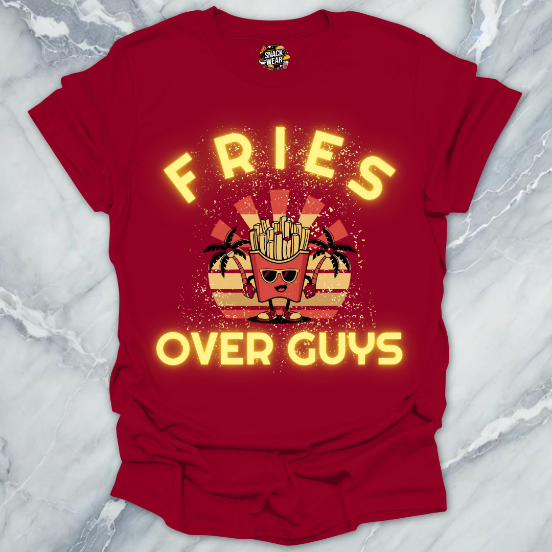 Fries Over Guys Retro Girl Power T-Shirt