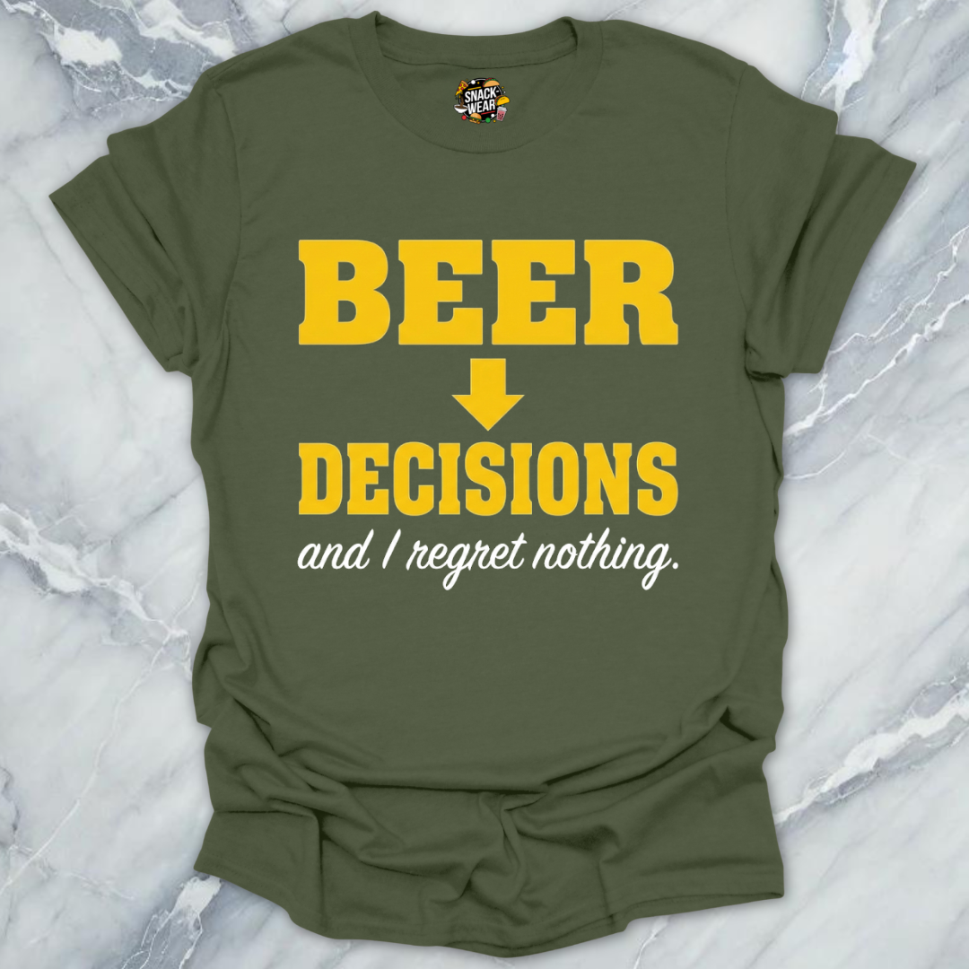 Beer Decisions No Regrets T-Shirt
