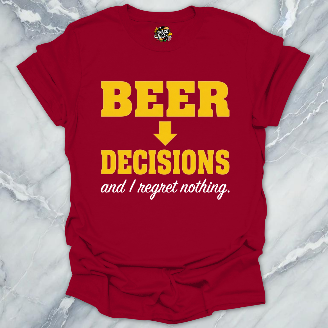 Beer Decisions No Regrets T-Shirt
